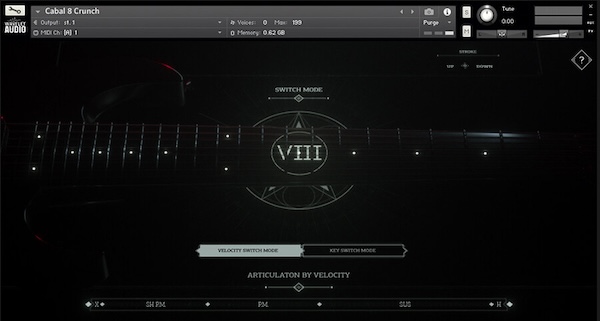 Wavelet Audio「Cabal 8: Elements Bundle」ギター録音不要・演奏スキル不要でここまでできる!Hi-Gain・Crunch・Cinematicの3タイプを収録した、8弦のリアルな存在感と迫力をそのまま再現するKontakt音源|DTMプラグインセール
