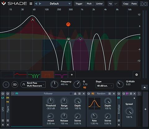 UVI「Shade」35種類のフィルターシェイプと10種類のモジュレーターをドラッグ&ドロップで自由自在に組み合わせ、従来プラグインでは不可能だった効果を簡単操作で実現！EQ、フィルター、モジュレーションの境界線を消した次世代万能フィルターツール｜DTMプラグインセール