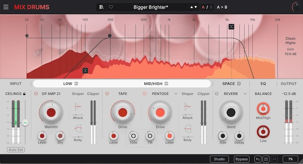 Arturia「Mix DRUMS」複雑さを排除してインパクトあるドラムサウンドを瞬時に実現する革新的ドラムプロセッサー！スケッチからリリース準備完了レベルまで、トラック制作から最終ミックスまでドラムに即座にプレゼンスとプロフェッショナルな重量感を付与する直感的で柔軟なプラグイン｜DTMプラグインセール