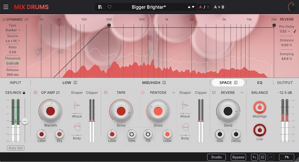 Arturia「Mix DRUMS」複雑さを排除してインパクトあるドラムサウンドを瞬時に実現する革新的ドラムプロセッサー！スケッチからリリース準備完了レベルまで、トラック制作から最終ミックスまでドラムに即座にプレゼンスとプロフェッショナルな重量感を付与する直感的で柔軟なプラグイン｜DTMプラグインセール