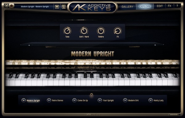 XLN Audio「Addictive Keys: Modern Upright」Yamaha U3の温かみを完全収録!7つのマイクパースペクティブで現代クラシックの名器アップライトピアノの魅力を余すことなく再現した多彩なピアノ音源|DTMプラグインセール