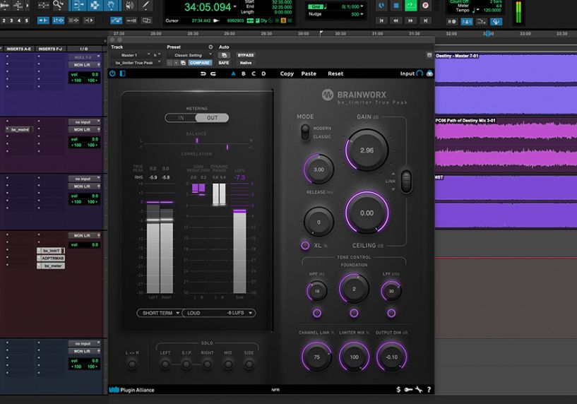 Brainworx「bx_limiter True Peak」従来のトゥルーピークリミッターが抱えていた不安定な低域、劣化したステレオイメージング、刺々しいアーティファクト、にじんだトランジェントといった数々の問題を根本から解決！本当に素晴らしいサウンドのトゥルーピークリミッター｜DTMプラグインセール