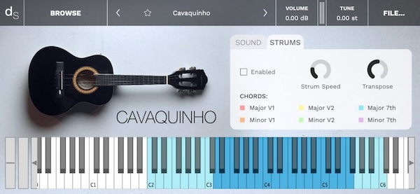 Decent Samples「Cavaquinho」ポルトガルの血を受け継ぐブラジリアン弦楽器！ボサノヴァ・サンバ・アコースティックポップに最適な、ウクレレとは違う明るくシャープなサウンドが楽曲に新しい彩りを与えるサンプル音源｜DTMプラグインセール