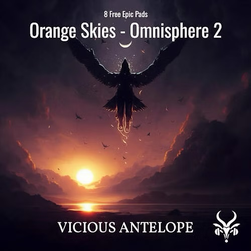 Vicious Antelope「Orange Skies - Free Omnisphere 2 Patches」Omnisphere 2専用の無料パッド音源!シネマティック・アンビエント・ゲーム音楽にマッチする重厚で情緒的なサウンド|DTMプラグインセール