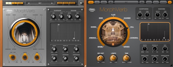 United Plugins「MorphVerb」全リバーブタイプを1つのプラグインに集約!Spring、Ambience、Room、Hall、Cathedralまで、隣接する2つのリバーブタイプ間を滑らかにブレンド可能な革新的モーフィング・リバーブ|DTMプラグインセール
