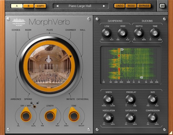 United Plugins「MorphVerb」全リバーブタイプを1つのプラグインに集約!Spring、Ambience、Room、Hall、Cathedralまで、隣接する2つのリバーブタイプ間を滑らかにブレンド可能な革新的モーフィング・リバーブ|DTMプラグインセール