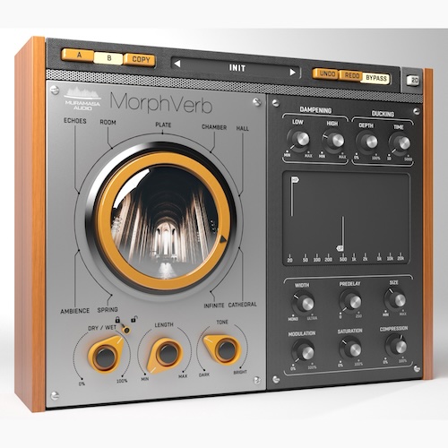 United Plugins「MorphVerb」全リバーブタイプを1つのプラグインに集約!Spring、Ambience、Room、Hall、Cathedralまで、隣接する2つのリバーブタイプ間を滑らかにブレンド可能な革新的モーフィング・リバーブ|DTMプラグインセール