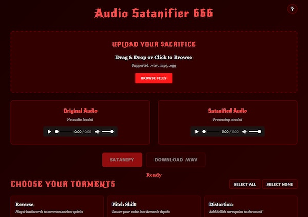 Reactorcore「Audio Satanifier 666」逆再生・歪み・残響…音声を悪魔的に変換する驚きの無料ツール|DTMプラグインセール