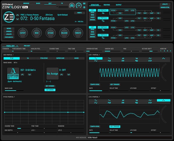 Roland「ZENOLOGY Pro」音楽シーンを変革したRolandサウンドの集大成！TECHNO、HOUSE、RAP、TRAP、HIP-HOP誕生に貢献し、POPS、ROCK、映画音楽まで深く影響を与えた長い歴史がZEN-Core Synthesis Systemで最高潮に達する、世界のプロが愛用する究極プラグイン・シンセサイザー｜DTMプラグインセール