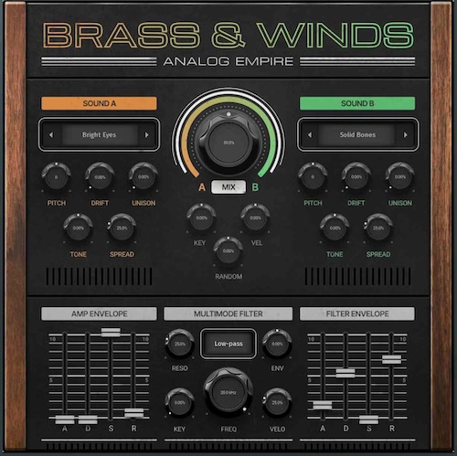 MeldaProduction「Analog Empire: Brass and Winds」アナログの温もりと現代的な表現力が融合!デュアルレイヤーエンジン搭載し、直感的操作で理想のサウンドを瞬時に構築するプロ仕様のシンセブラス&ウィンド音源|DTMプラグインセール