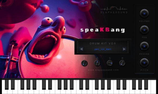 SlapAsSound「speaKBang」kickもsnareもclapもすべて“人の声”!20種類のボイスでリズムを作るユニークな無料ドラムVST|DTMプラグインセール