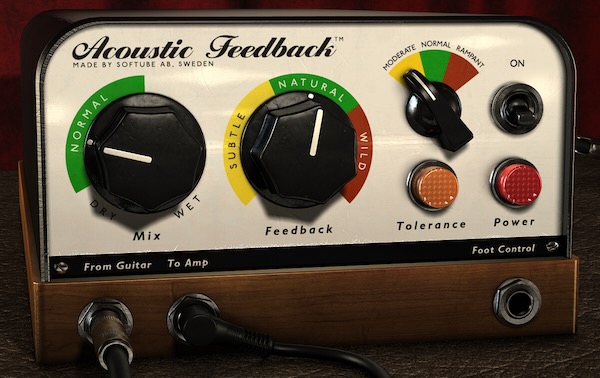 Softube「Acoustic Feedback」ノブひとつで穏やかなサスティンから暴れ狂うハウリングまで！アンプとギターの空間的相互作用をプラグイン内で完全再現した、世界初のリアルギターフィードバックシミュレーター｜DTMプラグインセール