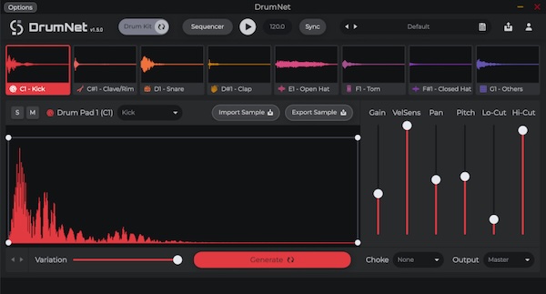 Session Loops「DrumNet」複雑なビートからシンプルなリズムまで直感的に作成!最先端AI搭載し、専門知識不要でジャンルを問わず自在に創作する、あなただけのドラムサンプル無限生成システム|DTMプラグインセール
