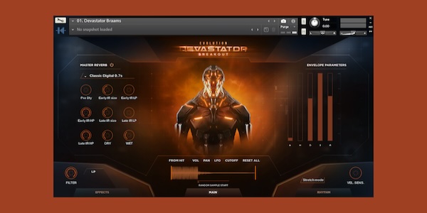 Keepforest 「Evolution: Devastator Breakout Pro」現代映画・ゲームの暴力的サウンドデザインから着想!2300超WAVファイル・900超ループサンプル収録した、息を呑むパーカッション・完全演奏可能楽器・ダイナミック・ティックトック・レイヤーの集大成|DTMプラグインセール