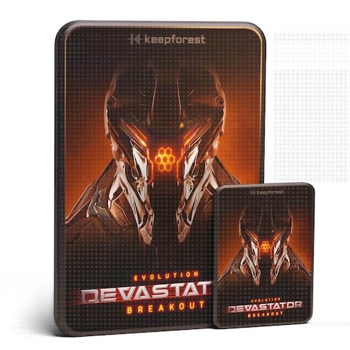 Keepforest 「Evolution: Devastator Breakout Pro」現代映画・ゲームの暴力的サウンドデザインから着想!2300超WAVファイル・900超ループサンプル収録した、息を呑むパーカッション・完全演奏可能楽器・ダイナミック・ティックトック・レイヤーの集大成|DTMプラグインセール