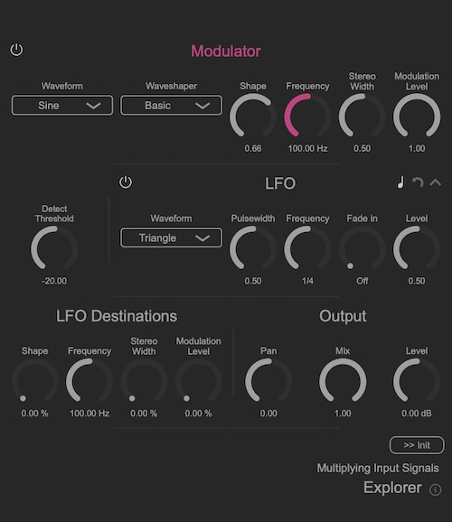 Fabric 70「Explorer 0.9.6」波形5種とウェーブシェイピングで生まれる無限の音世界!LFOを搭載したリングモジュレーター|DTMプラグインセール