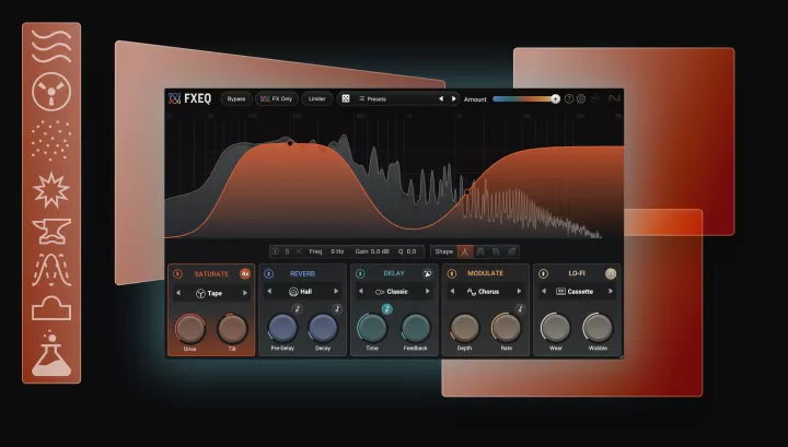 iZotope「FXEQ」サチュレーション・テクスチャー・モジュレーション・リバーブ・ディレイを統合！5つのクリエイティブ・エフェクトと革新的EQワークフロー｜DTMプラグインセール