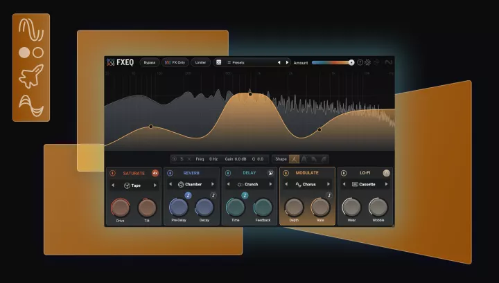 iZotope「FXEQ」サチュレーション・テクスチャー・モジュレーション・リバーブ・ディレイを統合！5つのクリエイティブ・エフェクトと革新的EQワークフロー｜DTMプラグインセール