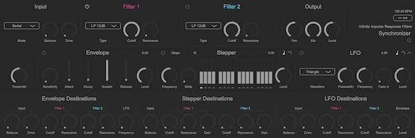 Fabric 70「Synchronizer 0.9.0」音に反応して動くIIRフィルター!LFO・エンベロープ・シーケンサー搭載の無料プラグイン|DTMプラグインセール