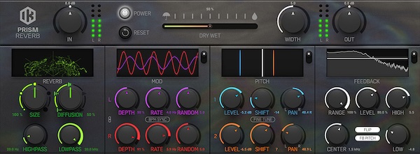 IK Multimedia「Prism Reverb」美しいウォッシュを超越した音響探求のプレイグラウンド！独立ピッチシフター2基が実現する、タイトフォーカス空間から広大アンビエント環境まで自在造形する新次元シマー・リバーブ｜DTMプラグインセール