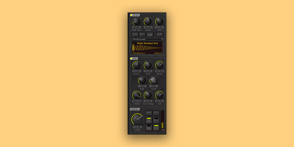 Plugin Boutique「BigKick」キックドラム制作の革命ツール！音作り・チューニング・レイヤー・ミックスまで全部この1本で完結｜DTMプラグインセール