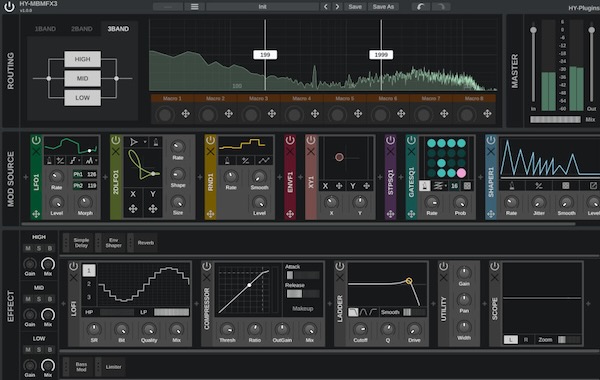 HY-Plugins「HY-MBMFX3」3バンド独立処理と41種エフェクトが生み出すサウンドデザインの新次元!周波数帯域ごとに異なるエフェクトを自在に組み合わせる革新的プラグイン|DTMプラグインセール