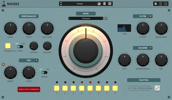 AudioThing「Noises」1つの大型ノブで8つのサウンドをクロスフェードする革新的操作性！ソビエト・テープからコズミック・ウェーブまで収録する実験音楽とサウンドデザインの万能ノイズ・マシン｜DTMプラグインセール