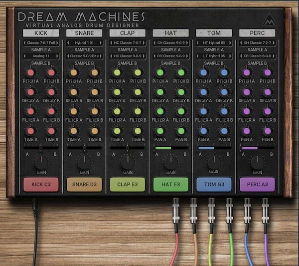 MeldaProduction「DreamMachines」100種キック・150種スネアを含む圧倒的サンプル・ボリュームで、チューブサチュレーション・コンプレッション・ディレイ/リバーブ搭載の本格アナログ・エミュレート・ドラムマシン｜DTMプラグインセール