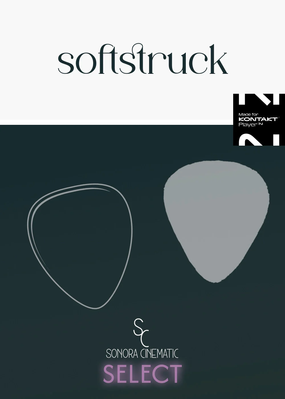 Sonora Cinematic「Softstruck」フェルト・ピアノの概念をギターに革新的転用！ウルトラソフト・フェルト・ピック奏法による刷毛ブラッシュ・ブラード・トーンの映画的ノスタルジア｜DTMプラグインセール