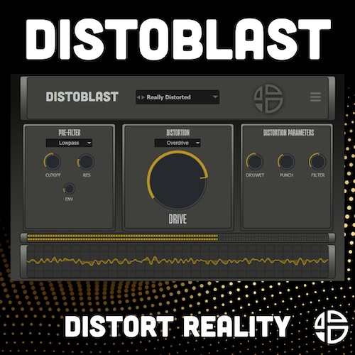 Audio Blast「DistoBlast」9つの破壊アルゴリズムを搭載したマルチモード・ディストーション・プラグイン!微細なサチュレーションから全帯域殲滅まで対応する現代プロデューサー必携の音響兵器|DTMプラグインセール