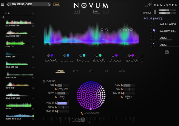 Tracktion「Dawesome Novum」1つのサンプルを6つの独立レイヤーに分解する革命的音響テクノロジー！プリズムが光を分光するように音色と時間軸ダイナミクスを自在に操る次世代クリエイティブ・サンプリング・ユニバース｜DTMプラグインセール