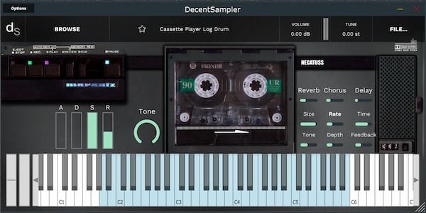 Necatuss「Cassette Player Log Drum」アナログ感・低音の心地よさ・軽さを実現!Lo-fiやチル系トラックに温かみと奥行きを加える、カセット録音のリアルなログドラム音源|DTMプラグインセール