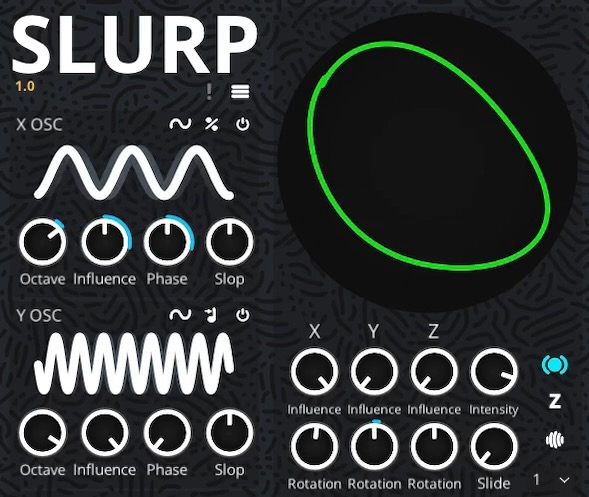Isivisi Audio「Slurp - Steal Version」リード、FX、ベース、ノイズ…どんな音でも動きを与える“回転型エンジン”搭載!オシレーターがただ鳴るだけじゃない、空間を回転しながら動く音を創る次世代型シンセ|DTMプラグインセール