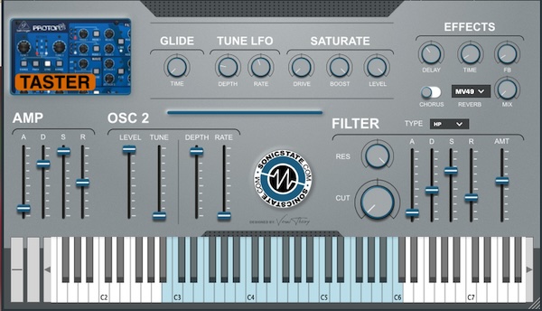 Sonicstate「Free Behringer Proton Sample Instrument」複数フィルター、IRリバーブ、コーラス、ディレイ、ドライブ、レイヤーチューニングまで搭載した高機能サウンドツール|DTMプラグインセール