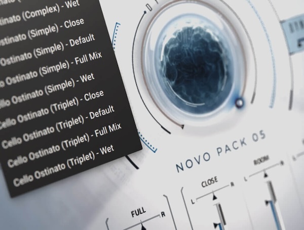 Heavyocity「NOVO Ostinato Textures」ムーブメントとエモーションが出会う場所で生まれた、ソロバイオリン・ビオラ・チェロの緻密なオスティナート・パフォーマンスを完全収録したHeavyocity流シネマティック・サウンドデザイン・ストリングス音源｜DTMプラグインセール