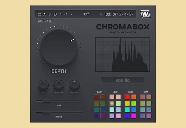 W. A. Production「ChromaBox」音が劇的に変わるスペクトラムエキサイター!32種類のカラーエフェクト・空間演出・1ノブ操作で音に立体感とキャラクターを加える最新プラグイン|DTMプラグインセール