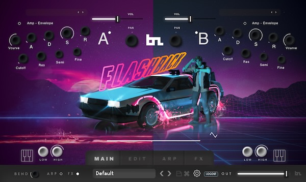 BeatSkillz「Flashback」80年代ポップ・映画・TV音楽の本格的ノスタルジック・サウンドを完全再現!リアル・シンセ(デジタル・アナログ)からのディープサンプリングと200以上のプリセット・アルペジオパターンでカラフルでダイナミックなトラック制作を実現|DTMプラグインセール