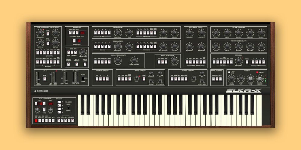 Cherry Audio「Elka-X」幻の名機Synthexを完全再現!1980年代の先進的マルチティンブラル設計を21世紀仕様にアップグレード、600超のプロパッチと拡張シーケンサーで蘇る、スティービーワンダーも愛用した伝説のトーン|DTMプラグインセール