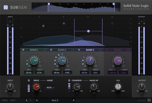 Solid State Logic「SSL SubGen」1オクターブ下の周波数を自然生成！薄いキックやベースギターを劇的変貌させる、直感的インターフェース搭載のサブベース・エンハンサー｜DTMプラグインセール