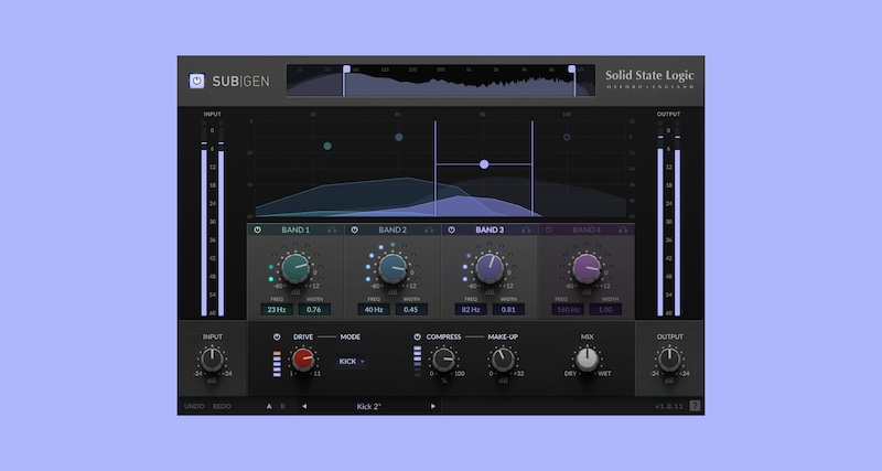 Solid State Logic「SSL SubGen」1オクターブ下の周波数を自然生成！薄いキックやベースギターを劇的変貌させる、直感的インターフェース搭載のサブベース・エンハンサー｜DTMプラグインセール