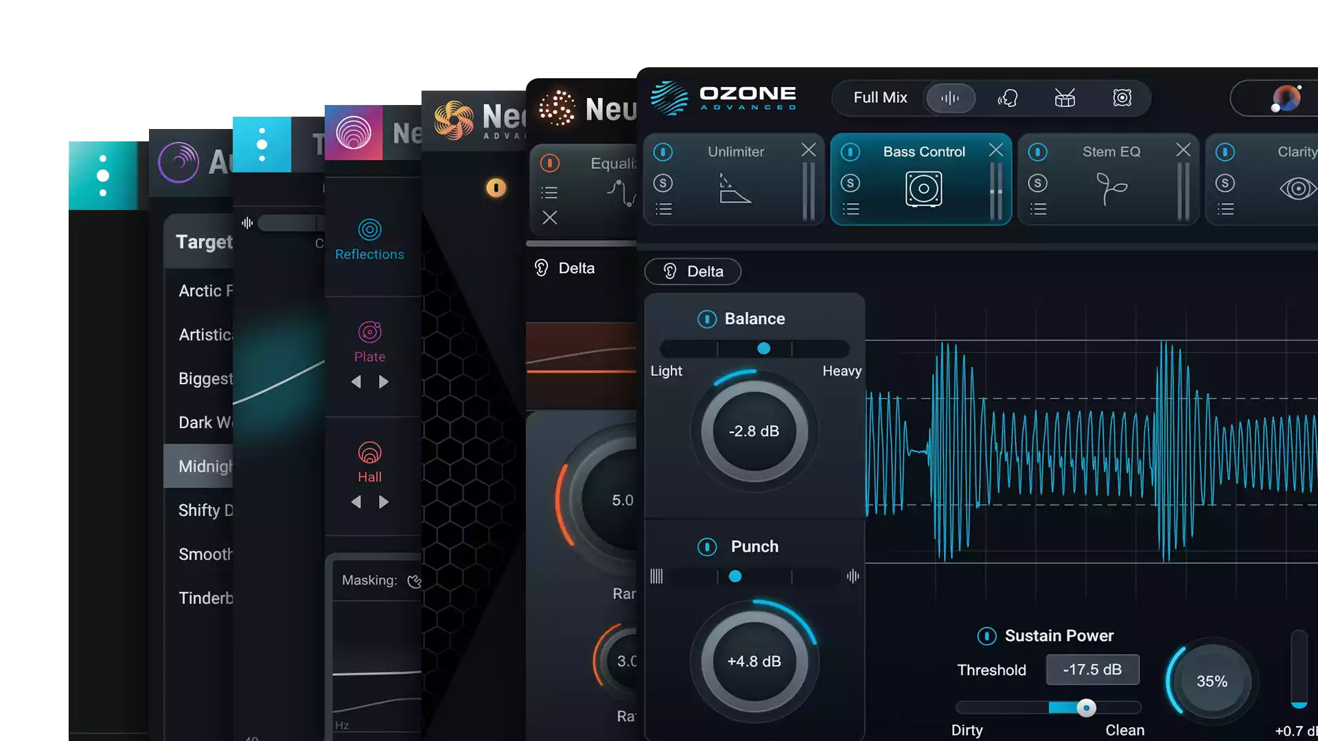 iZotope「Mix & Master Bundle Advanced」プロ品質のミックス環境を一気に構築する5つのプラグイン（Neutron 5、Ozone 12 Advanced、Nectar 4 Advanced、Neoverb、Tonal Balance Control 2）セット