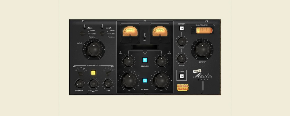 Safari Pedals「Noam's Mastering Console」世界に一台の名機を再現!Safari HQ専用カスタムビルド・チューブマスタリングデスクの音響DNAを完全継承、アナログ回路と現代的柔軟性を両立する究極ファイナルステージプロセッサー|DTMプラグインセール