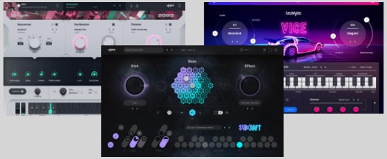 UJAM「Synthwave Bundle」レトロサウンド制作のすべてがこれひとつに！サブベース・ドラム・シンセが全部揃って操作も簡単な、シンセウェーブを即戦力で仕上げられるバンドル｜DTMプラグインセール
