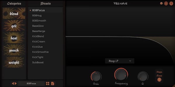 PBS WAVE「SONORA BoomTone」アナログ風サチュレーションと多彩なフィルターでキック・808・ベースを瞬時にプロ仕様のローエンドサウンドへ導く最強VSTプラグイン｜DTMプラグインセール