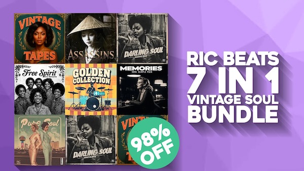Ric Beats「Vintage Soul Bundle」音に“感情”を宿す究極のソウルバンドル！78のオリジナル曲・900以上のループ・100%著作権フリーで構成された、アナログの温もりとノスタルジックな空気感をまとった音源集｜DTMプラグインセール