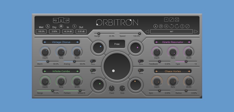 United Plugins「Orbitron」モジュレーション革命！退屈な単一エフェクトから解放、4つのモジュレーションエフェクト間を流麗にクロスフェードして各小節に異なる表情を創出する革新的マルチFXプラグイン｜DTMプラグインセール