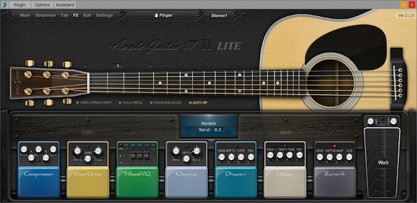 Ample Sound「Ample Guitar M Lite II」アコースティックギターのリアルな響きをそのまま再現!ストラム自動生成、豊富なアーティキュレーション、リアルなサンプルが魅力のアコギ音源|DTMプラグインセール