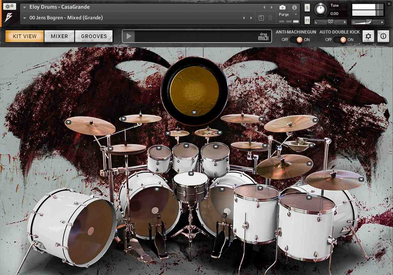 Bogren Digital「Eloy Drums」現代メタル・ドラミングの頂点！Slipknotの現ドラマーEloy Casagrandeの圧倒的才能とJens Bogrenの匠の技が融合した、Modern Drummer誌認定ベスト・メタル・ドラマーの150超MIDIグルーヴ収録、Anti-Machinegun&Auto Double Kick機能でリアルなドラムパフォーマンスを実現｜DTMプラグインセール