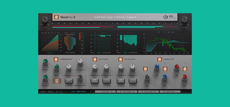 Solid State Logic「SSL Native Vocalstrip 2」プロフェッショナル・ボーカルへの最短経路！全機能分析 - ハイパス・非対称ノッチ・エアバンド搭載EQ×強力コンパンダーでパフォーマンスを滑らかにしボーカルをミックス前面に引き出す、シンプルかつ強力なボーカル専用チャンネルストリップ｜DTMプラグインセール