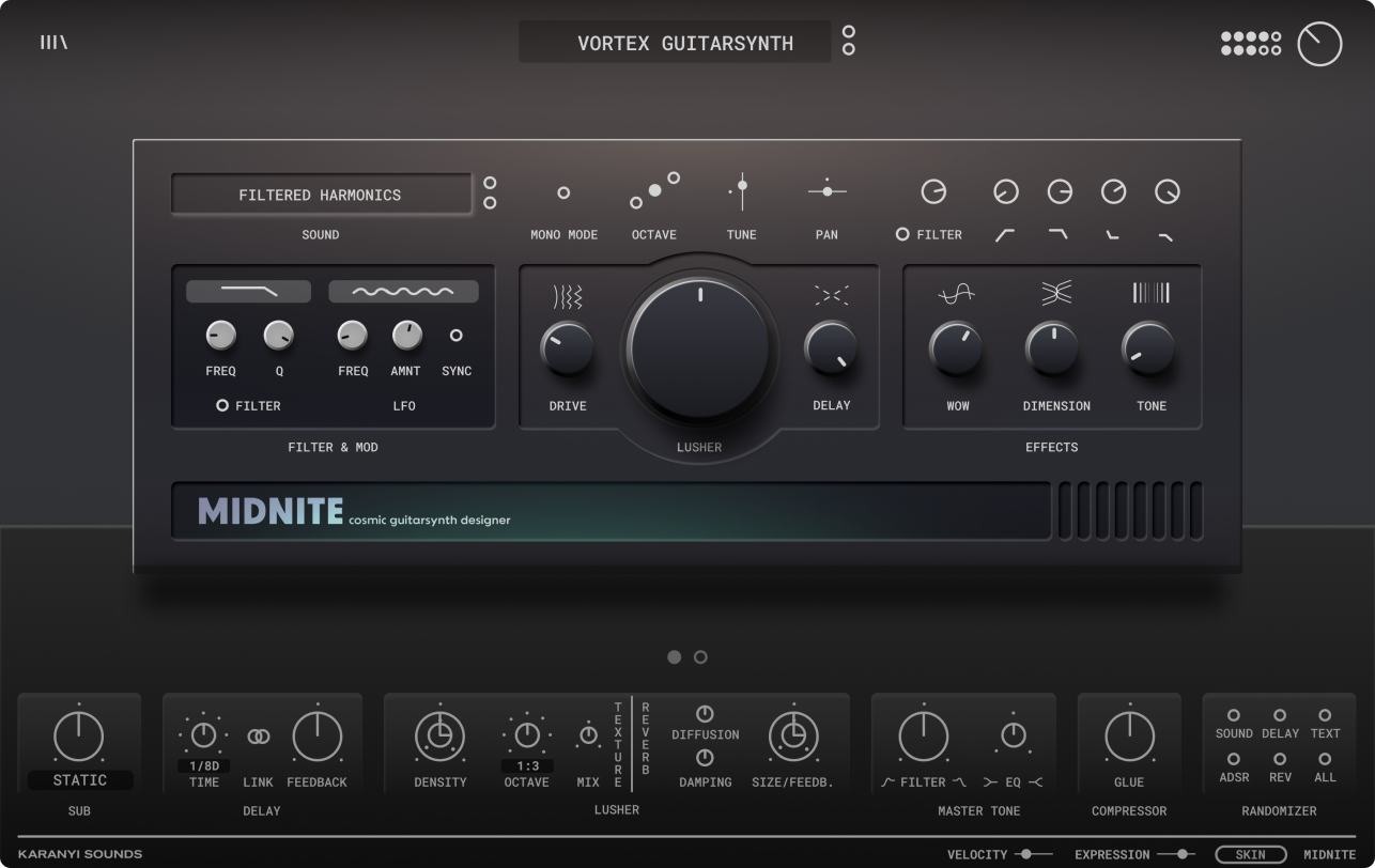 Karanyi Sounds「Midnite」創造性の境界線を突破する！グラニュラー・テクスチャーと強烈なオーバートーンが生み出す、ハイブリッド重厚サウンドデザインの新次元｜DTMプラグインセール